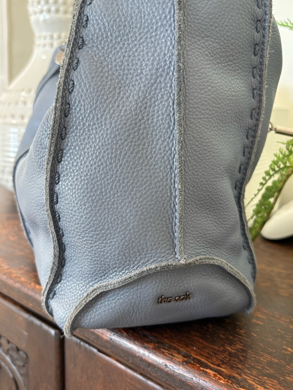The Sak Los Feliz Hobo Shoulder Bag Maritime Blue with Brown Strap - Picture 3 of 6